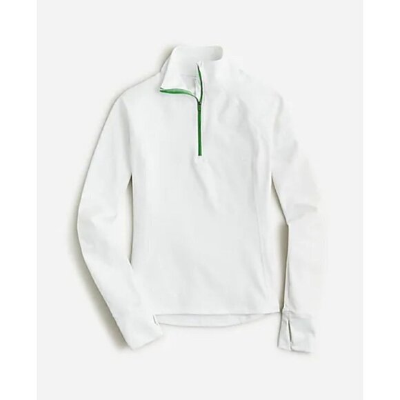 New J Crew Size M CloudStretch half-zip pullover White mock neck *Stains* - Picture 2 of 14